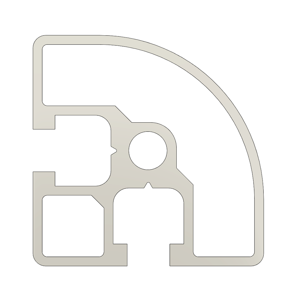 10-4545RC-0-60IN MODULAR SOLUTIONS EXTRUDED PROFILE<br>45MM X 45MM ROUND CORNER, CUT TO THE LENGTH OF 60 INCH